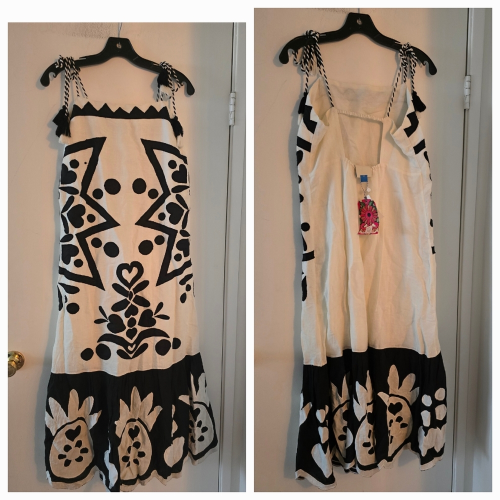 Farm Rio Square Neck Patchwork Maxidress - Picture 8 of 9